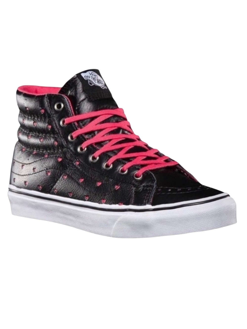 Rare Vans Unisex Sk8-Hi Slim Leather Perf Hearts Shoes (M7/W8.5)